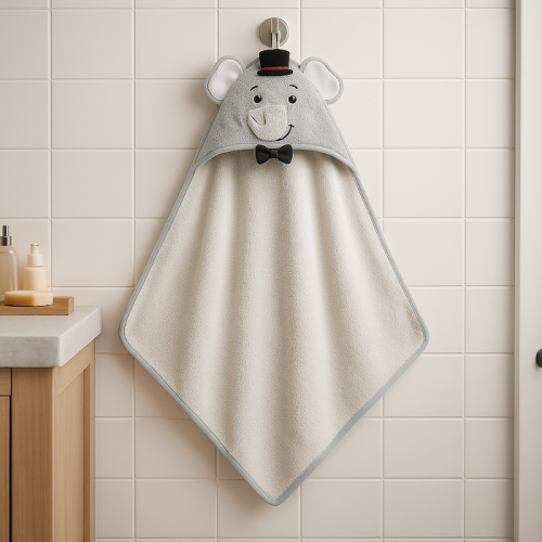 Βρεφικό μπουρνούζι μπάνιου Bathtowel elephant